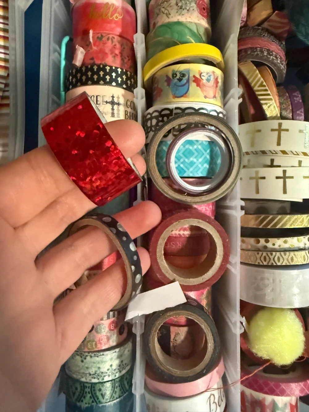 Huge Washi Tape Collection Lot with Clear Storage Organizer Box – 80+ Rolls